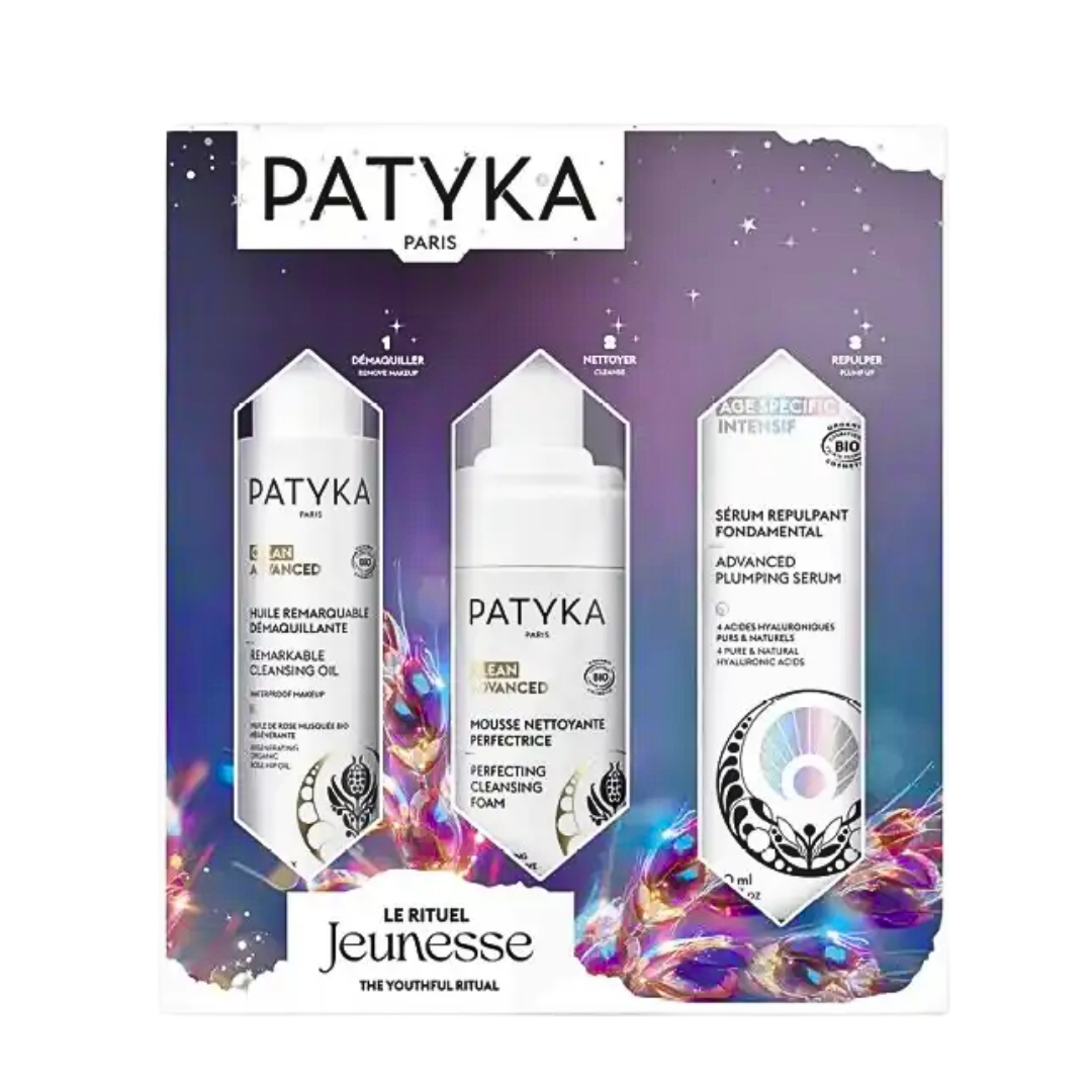 Patyka-Le-Rituel-Jeunesse-Huile-demaqMousse-NettSerum-Repulpant Patyka Le Rituel Jeunesse Huile Demaquillant+Mousse Nettoyent+Serum Repulpant Coffret – Image 1