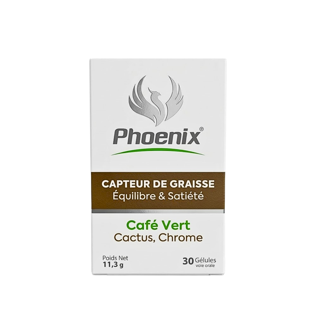 Phoenix-Capteur-De-Graisse-Cafe-Vert-30gelules Phoenix Capteur De Graisse Cafe Vert 30 Gelules – Image 1