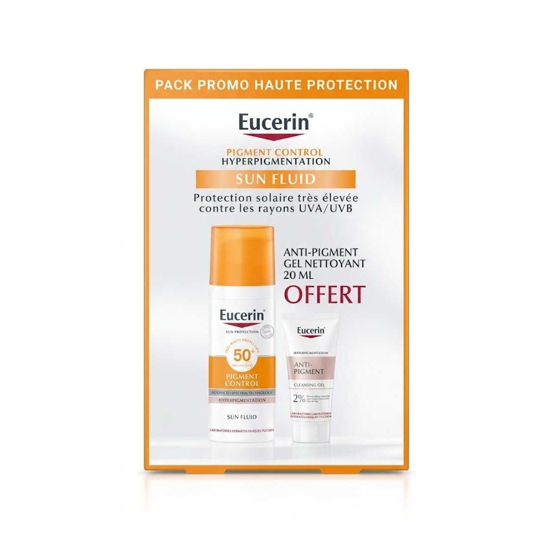 Eucerin-Ecran-Pigment-Control-50ml-Mini-Anti-Pigment-Gel-Nettoyent-Pack Eucerin Ecran Pigment Control 50ml + Mini Anti-Pigment Gel Nettoyent Pack – Image 1