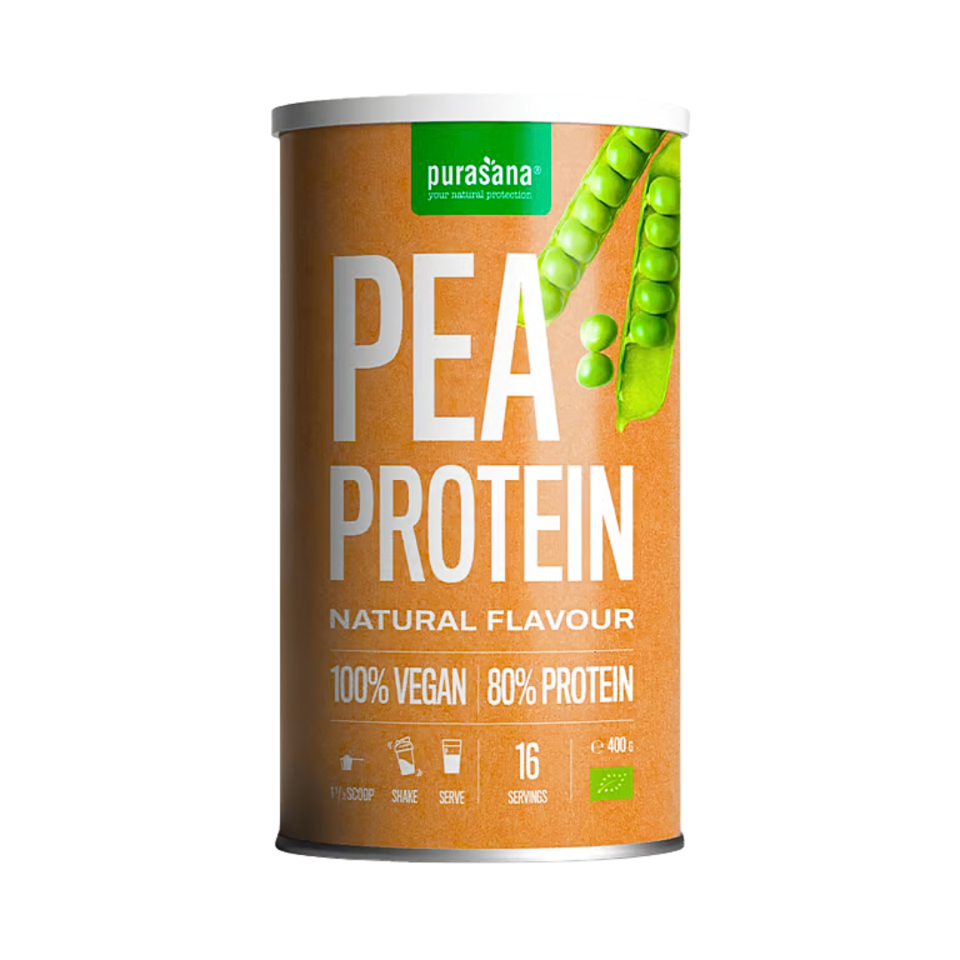 Purasana-Protein-80-Pois-Naturel-400g Purasana Protein 80% Pois Naturel 400g – Image 1