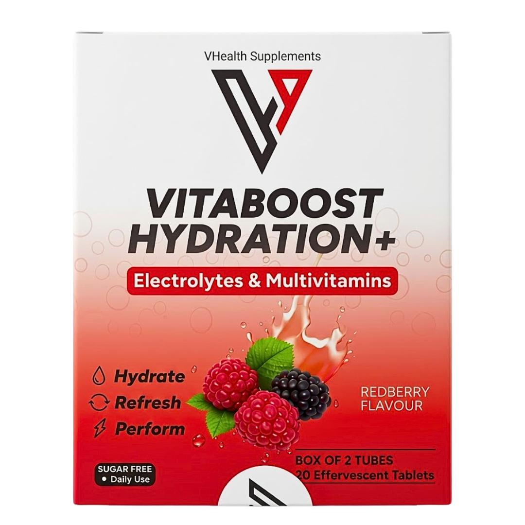 Vhealth-Vitaboost-Hydration-Multivitamins-Redberry-Box-of-2-Tubes Vhealth Vitaboost Hydration+ Multivitamins Redberry Box of 2 Tubes – Image 1