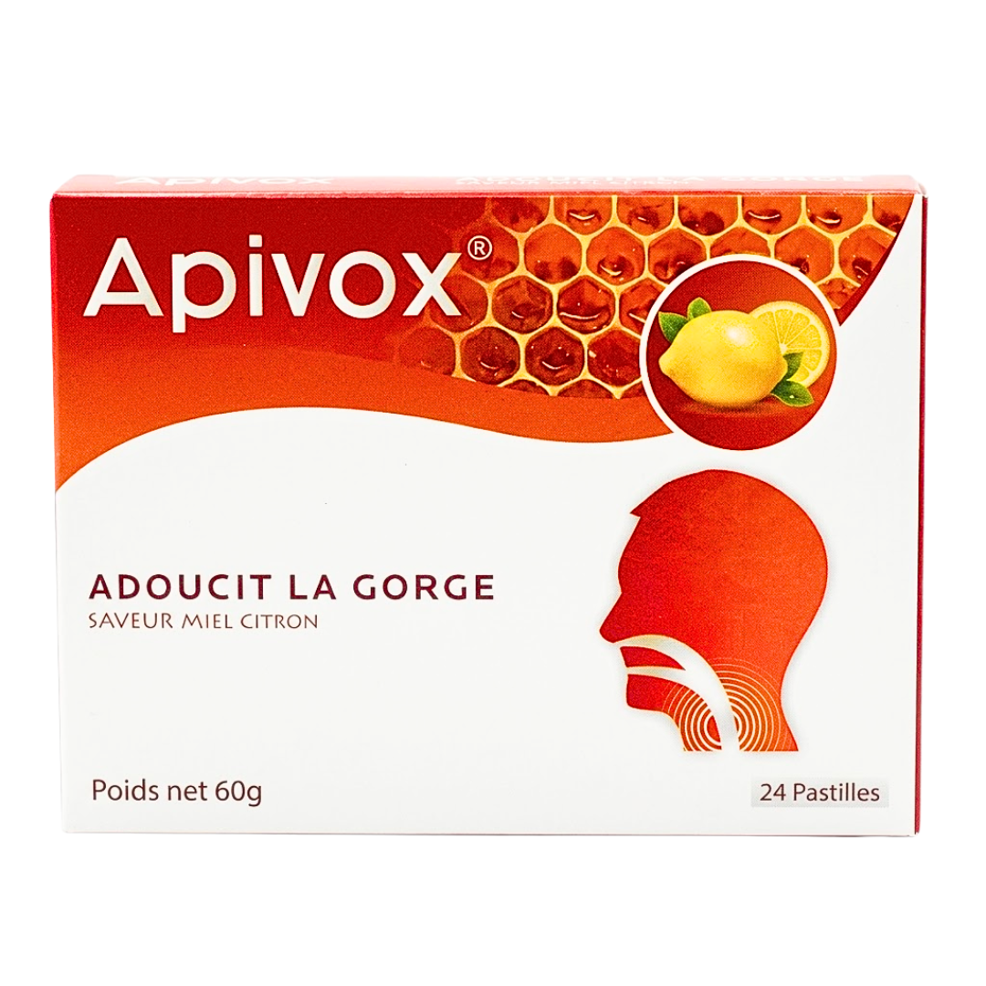 Apivox-Adoucit-La-Gorge-Saveur-Miel-Citron-60g Apivox Adoucit La Gorge Saveur Miel Citron 60g – Image 1