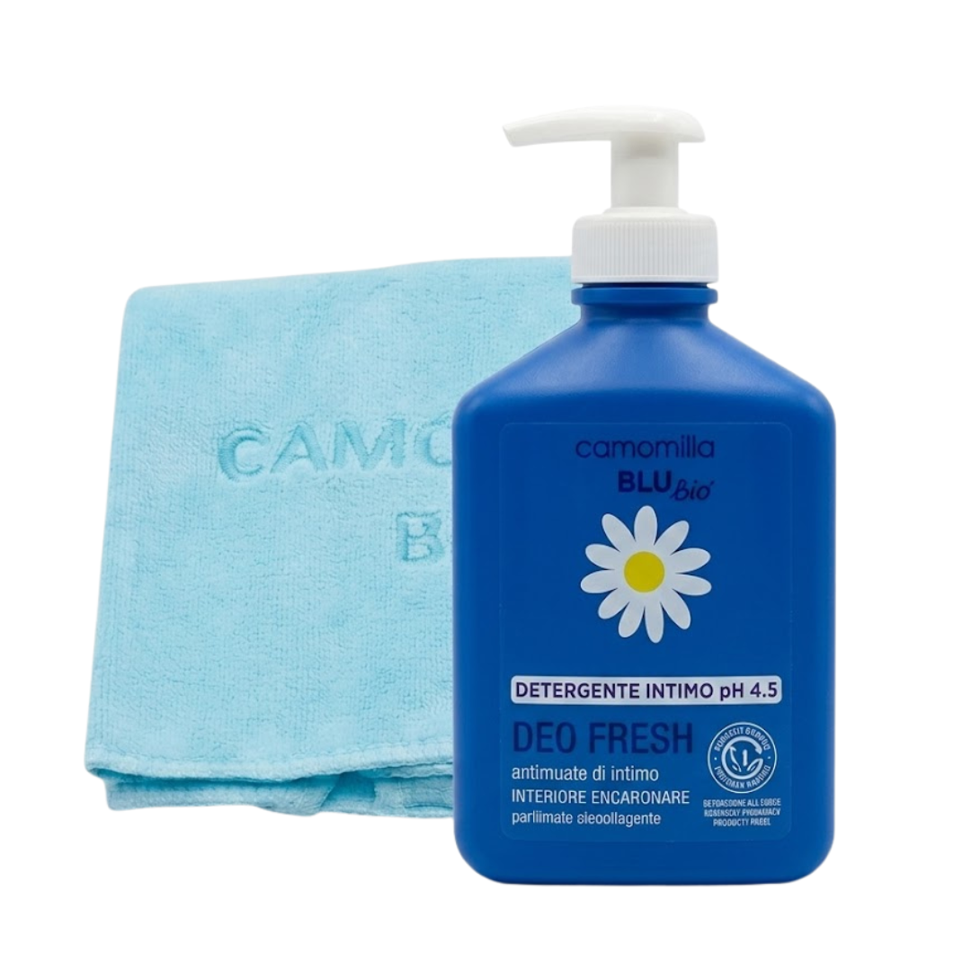Camomilla-Blu-Deo-Fresh-300mlServiette-Trousse Camomilla Blu Deo Fresh 300ml+Serviette Trousse – Image 1