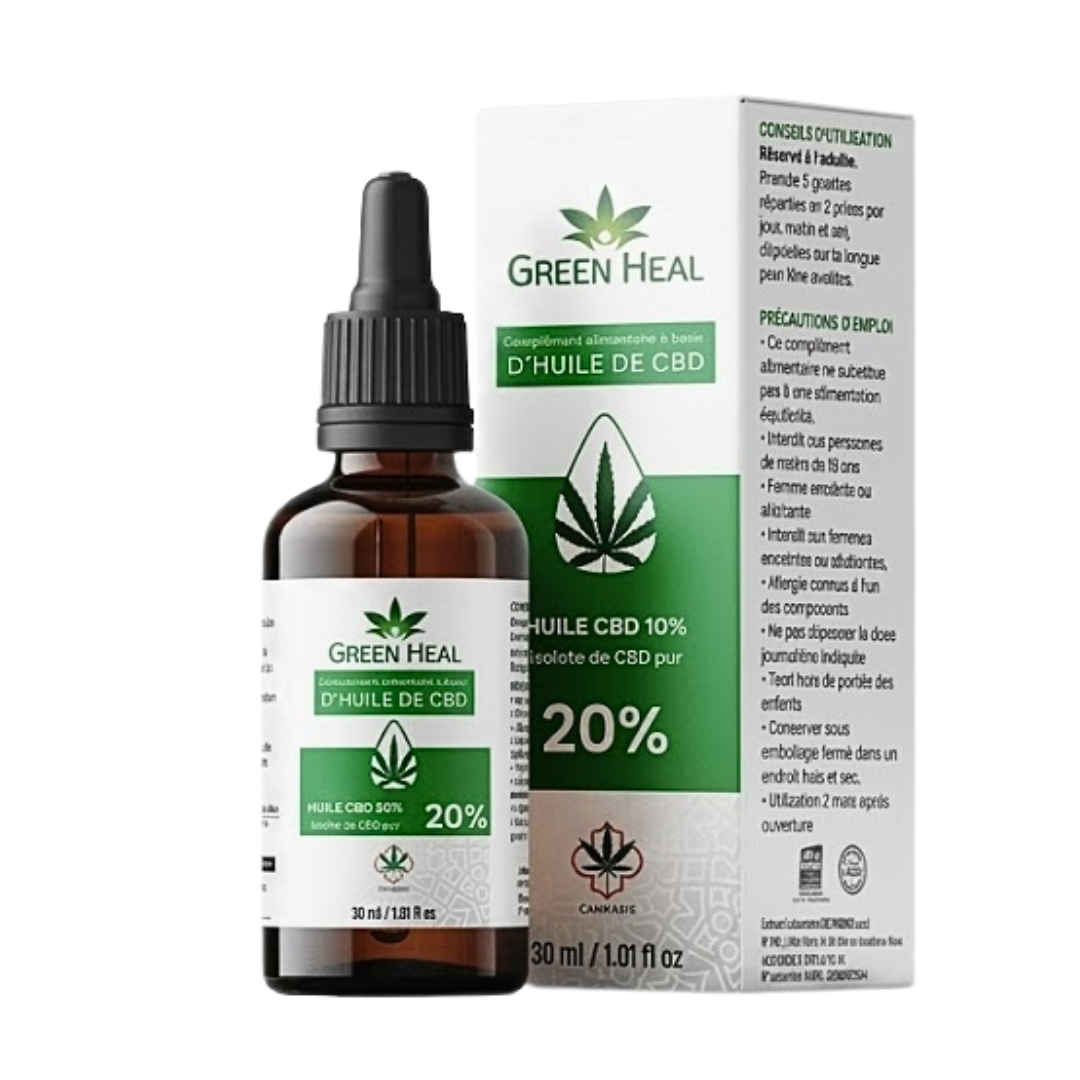 Green-Heal-Huile-de-CBD-ISOLAT-PUR-20-15ml Green Heal Huile De CBD ISOLAT PUR 20% 15ml – Image 1