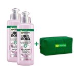 Garnier Ultra Doux Smoothing Leave in Cream x2 + Trousse