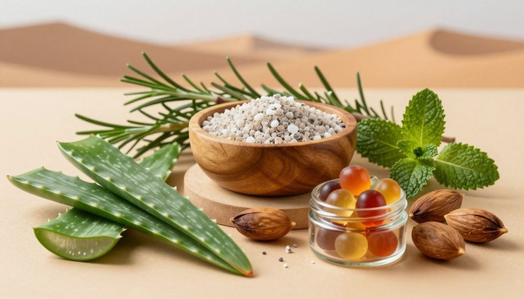 Ingrédients naturels et minéraux pour les cheveux