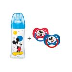 Dodie Duo Mickey Bleu Biberon anti-colique 330ml+Sucette Anatomique A65
