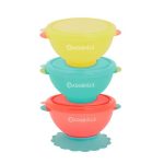 Badabulle Funcolors Bowls- set of x3 and lids Ref B005104