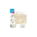 Mam Biberon Anti-colic +0m 160ml + Mam 2 Sucette Night 0-6m Trousse