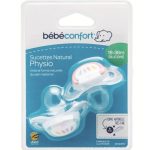 BEBE CONFORT Sucette Natural Physio 18-36 mois x2 - Silicone - Bleu & Rouge Indians