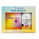 Indoka Vitamine D3+K2 30capsule +Magnesium Glycinate 40 gelules Pack