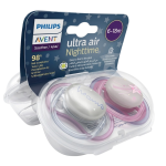 Avent Sucette Air Night time 6-18M+Sucette Air Night Time -50% SCF376/13+37