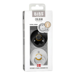 Bibs 2 Sucettes Colour Round Black / White Size 1 +0mois