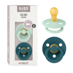 Bibs 2 Sucettes Colour Round Nordic Mint / Forest Lake Size 1 +0mois