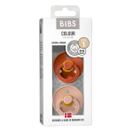Bibs 2 Sucettes Colour Round Woodchuck/Blush Size 1 +0mois